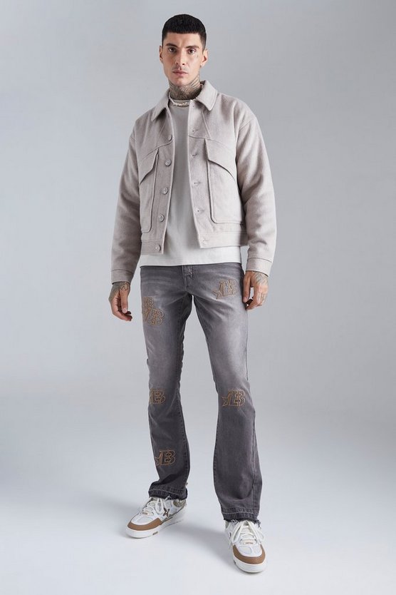 Gepolsterte Melton Harrington-Jacke