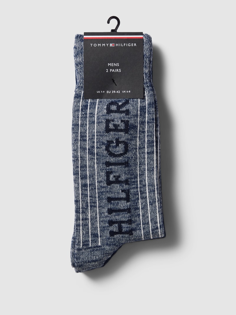 Socken mit Label-Details im 2er-Pack in dunkelblau