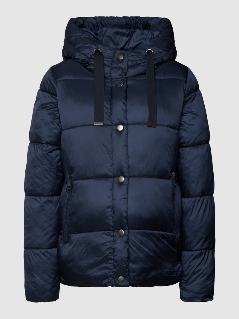 Umstands-Steppjacke mit Kapuze in marineblau