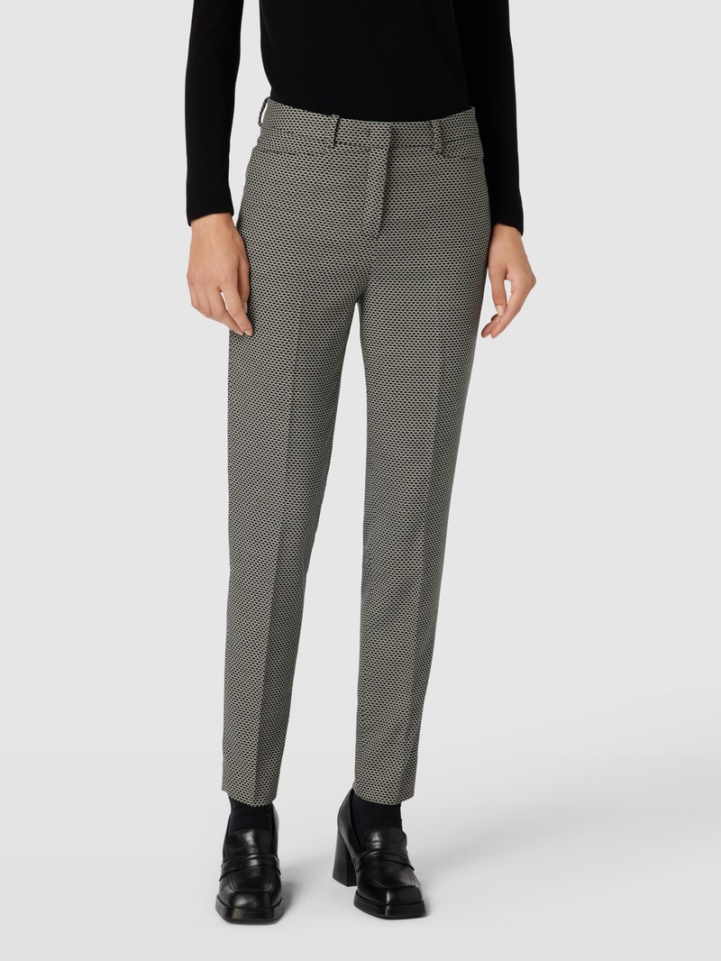 Stoffhose mit Allover-Muster in schwarz