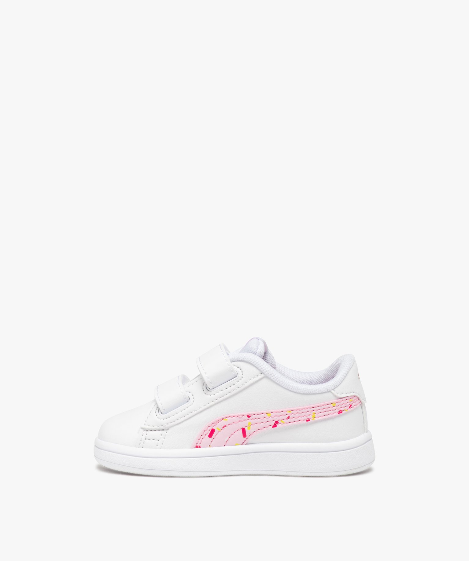 Baskets bébé fille à double scratch - Puma blanc | GEMO