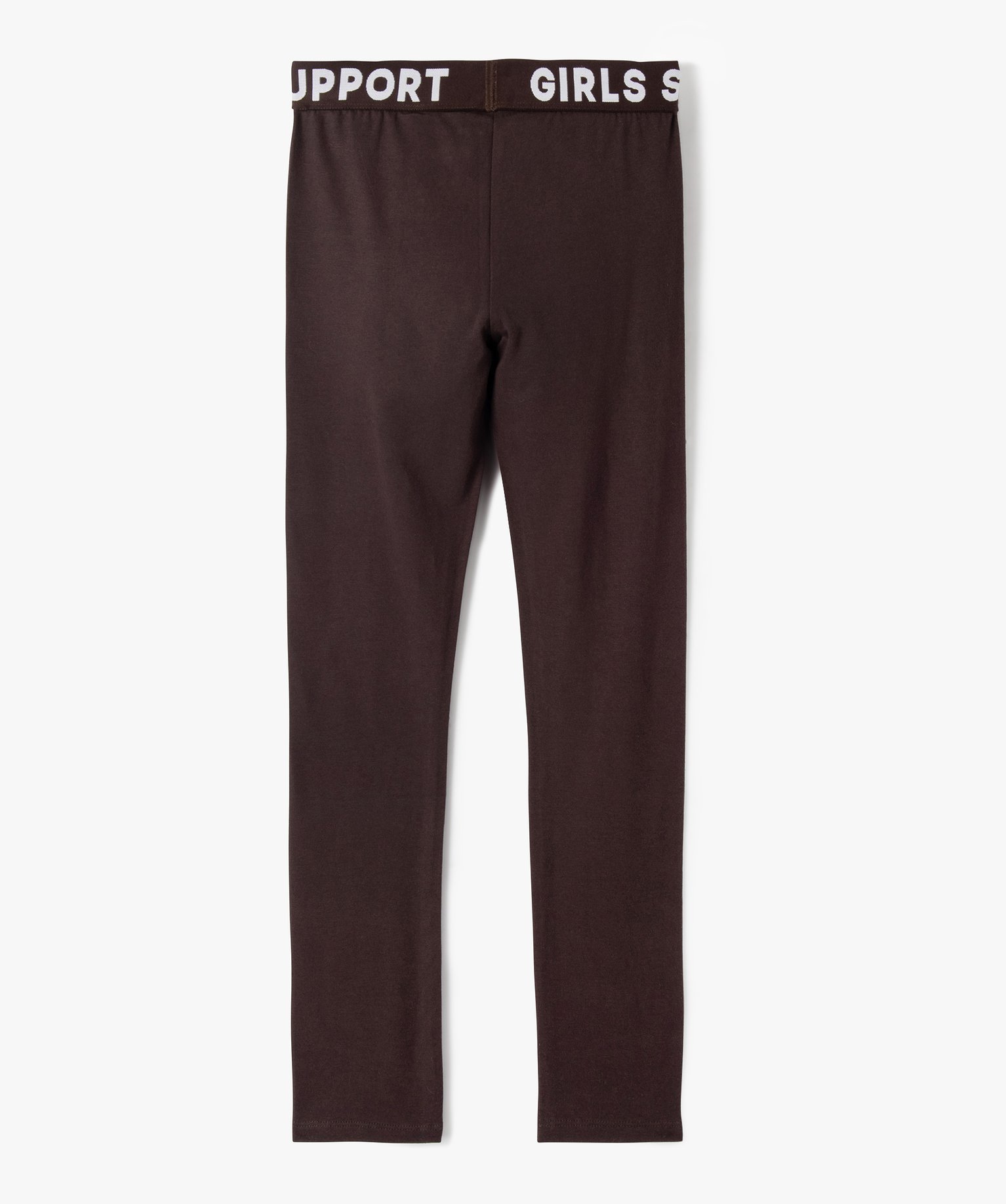 Leggings de sport fille avec taille élastique imprimée marron | GEMO