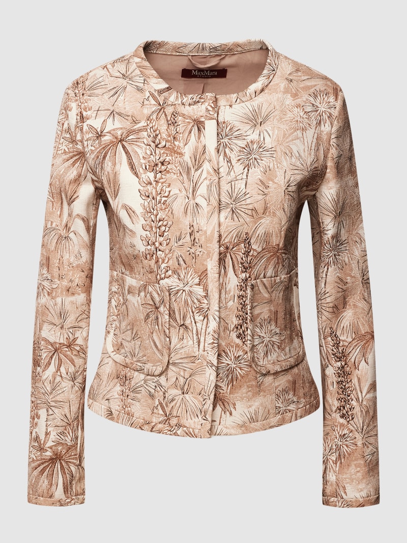 Blazer mit Allover-Muster Modell 'TIBET' in cognac