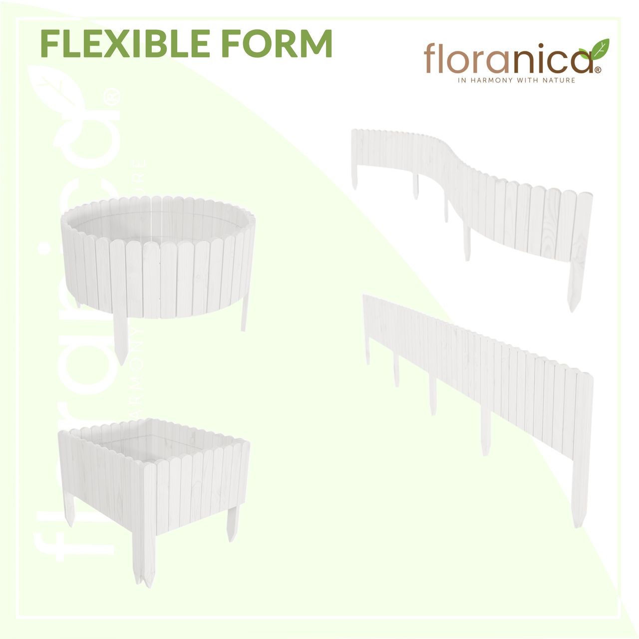 Pemicont Rollborder Flexibler Holzzaun Rolborder Beeteinfassung Rasenkante Gartenzaun