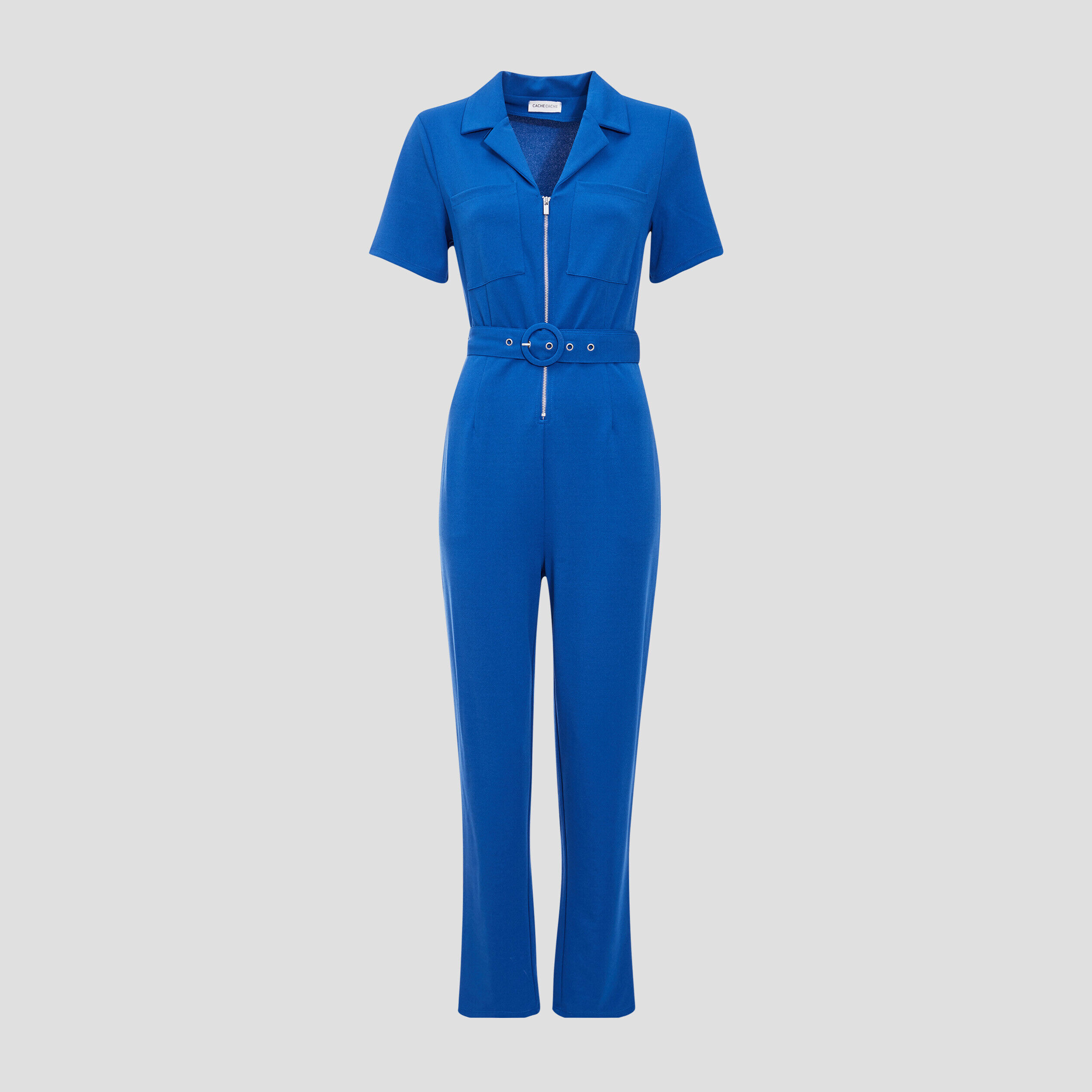 Combinaison pantalon zippée bleu roi femme | Cache Cache