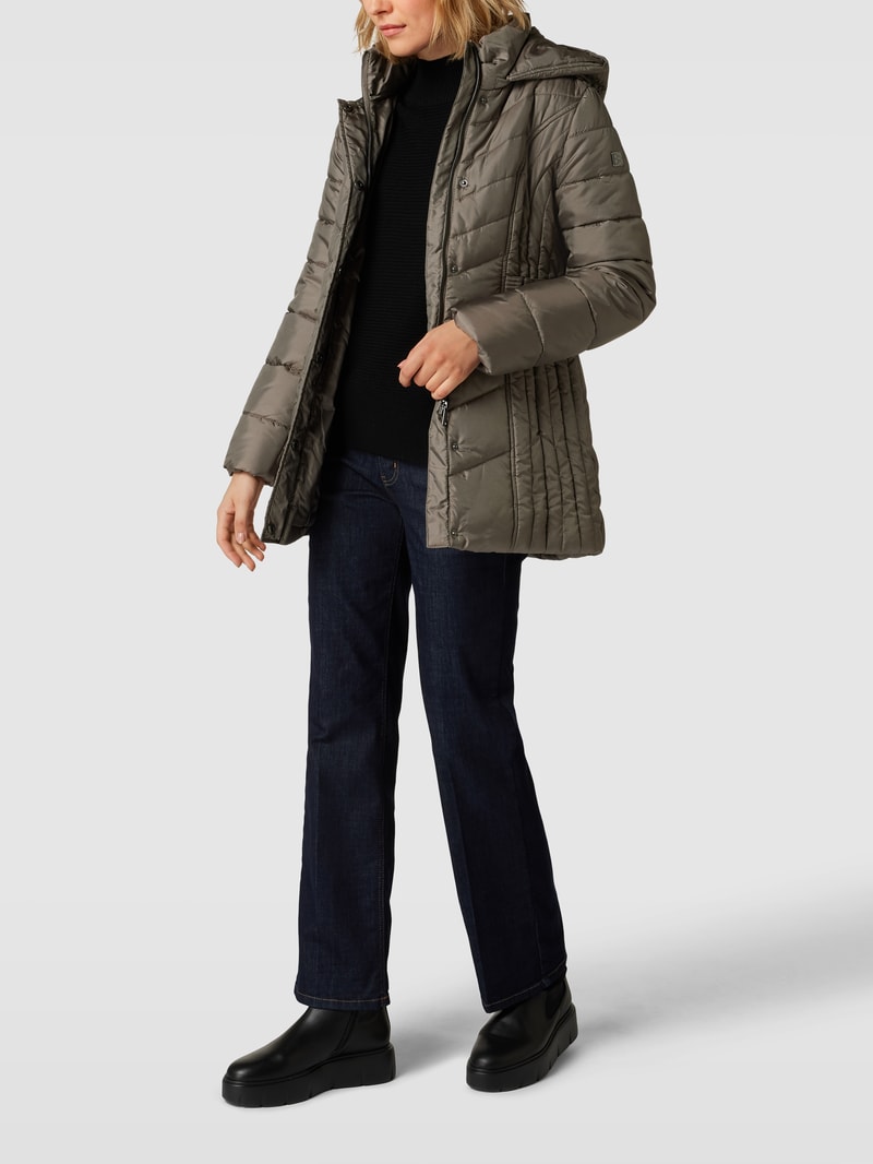 Steppjacke mit Taillengürtel in taupe