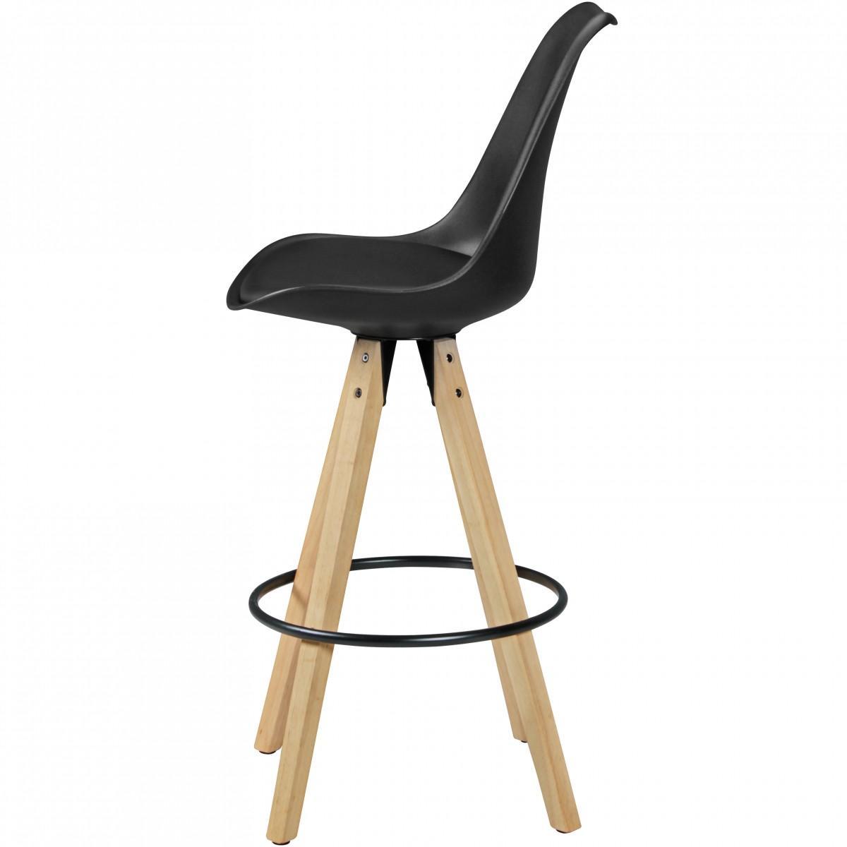 Wohnling 2er Set Barhocker LIMA Schwarz Retro