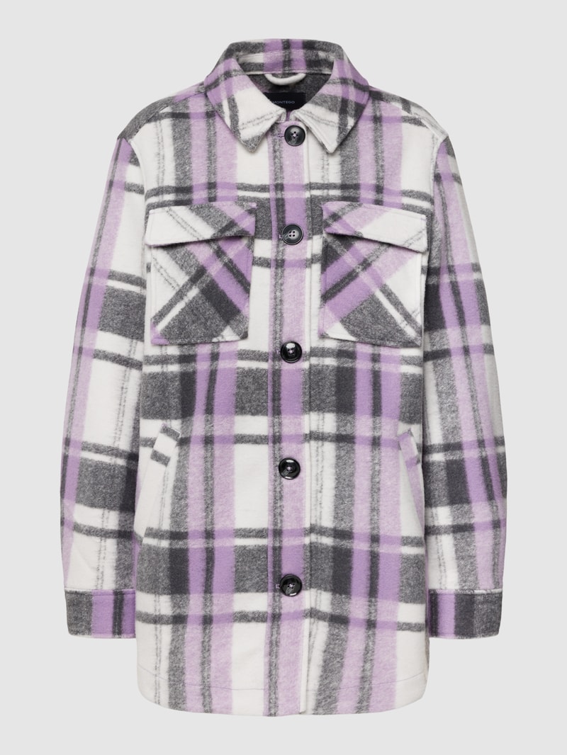 Hemdjacke mit Karomuster Modell 'Check' in violett meliert