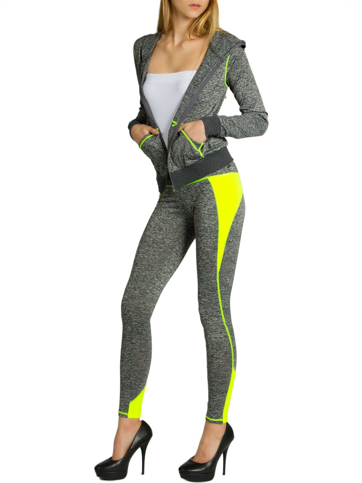 Caspar Trainingsanzug JG001 stylischer Damen Jogginganzug mit Kapuze