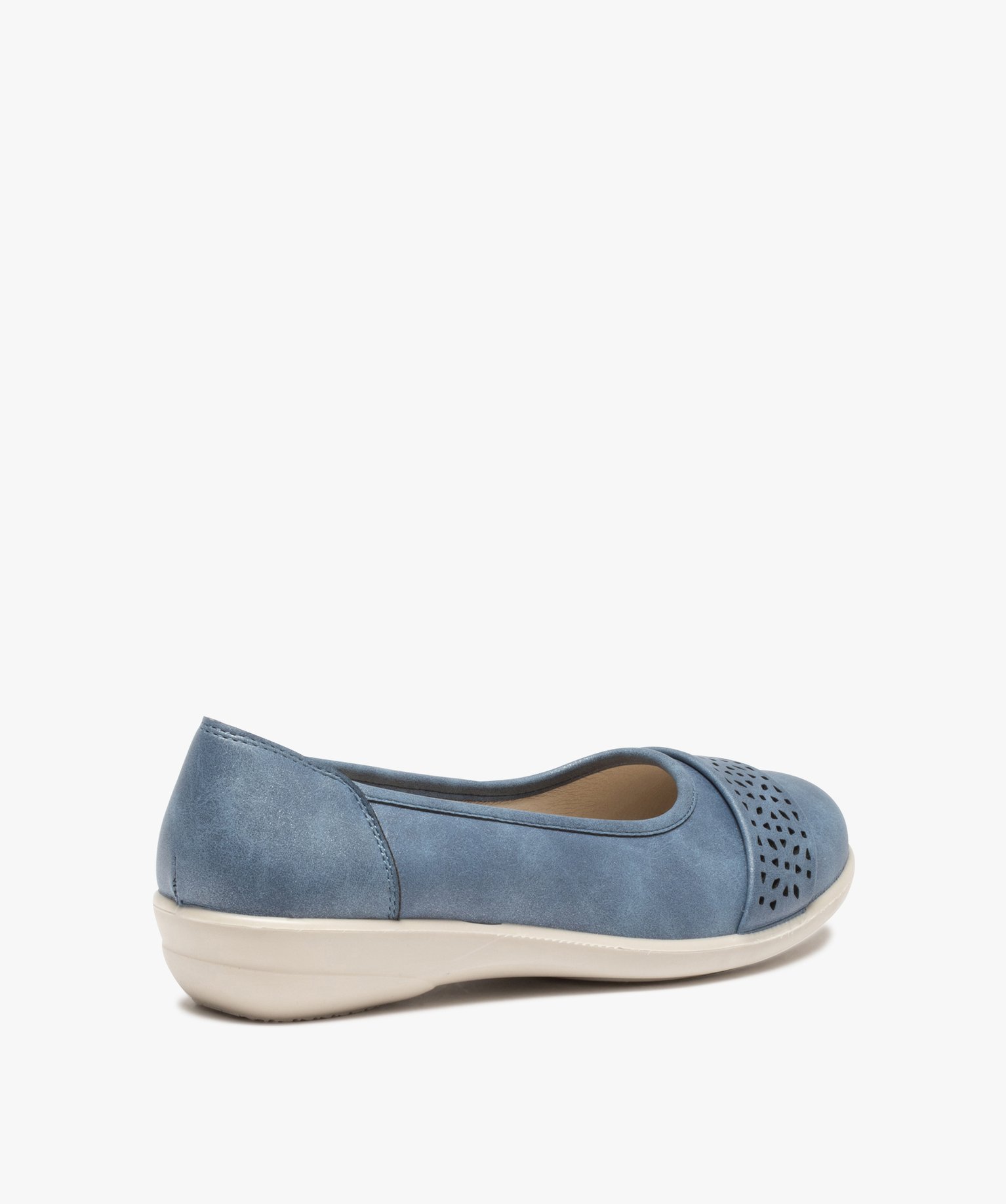 Ballerines femme confort unies à bride ajourée bleu | GEMO
