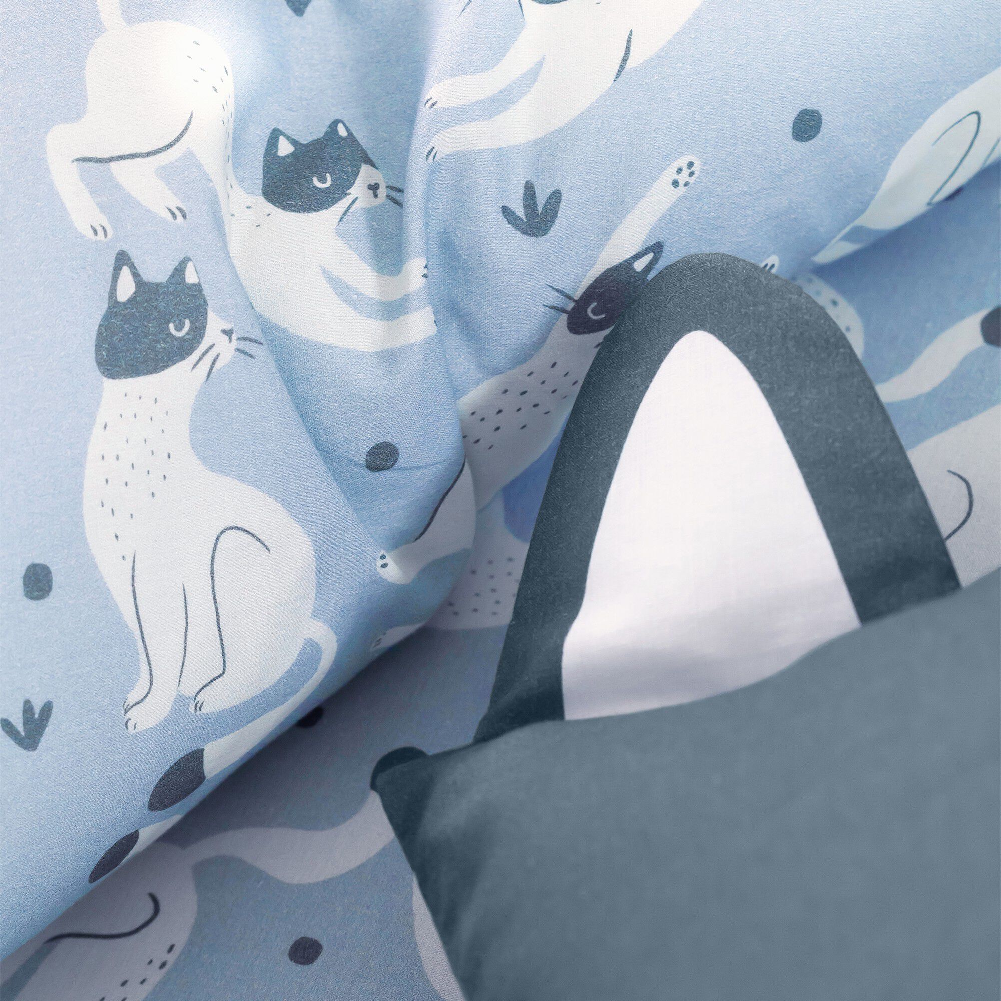 Linge de lit enfant imprimé chats Miaou 1 personne