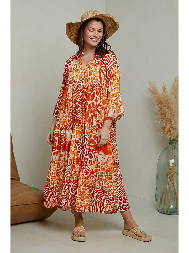Curvy Lady Kleid in Orange günstig kaufen