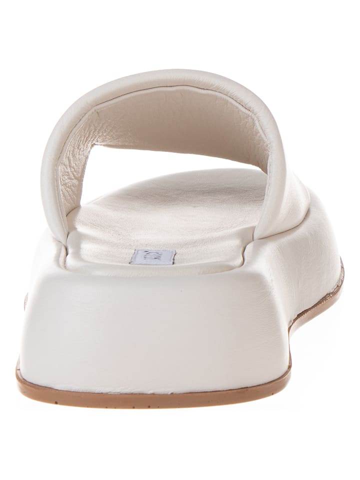 INUOVO Leder-Pantoletten in Creme günstig kaufen