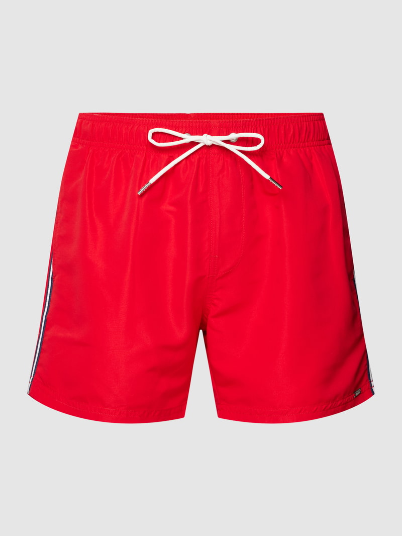 Badehose mit Stretch-Anteil Modell 'Aquarium' in rot