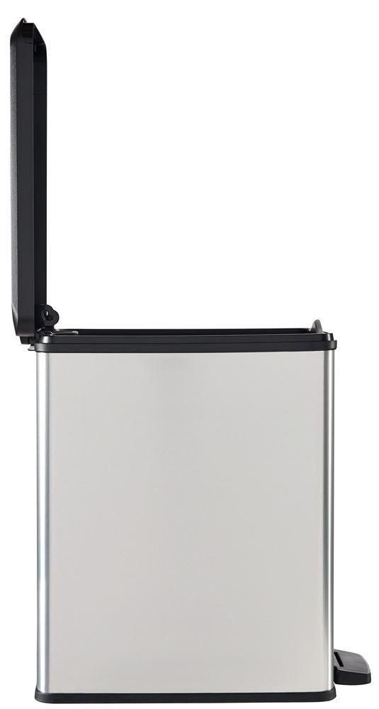 Curver DECO SLIM BIN Abfalleimer 25L mit Fußpedal silber metallic