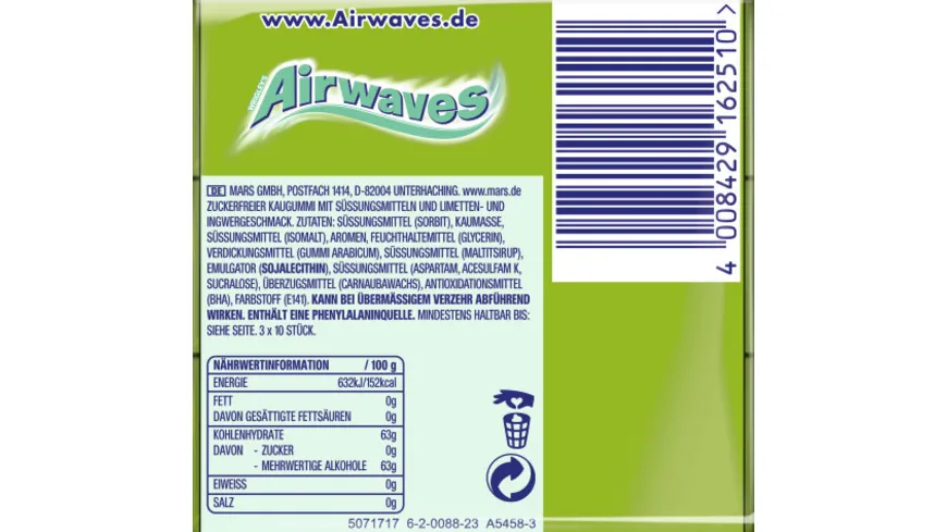 Wrigley´s Airwaves® Lime & Ginger 50 g
