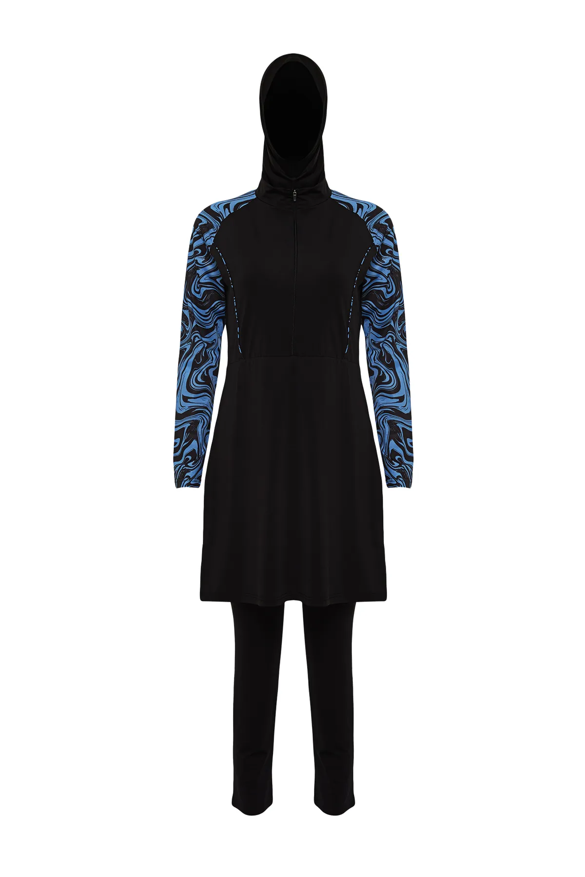 Trendyol Modest  Marineblaues, langärmliges Surf Performance 3-teiliges Badeanzug-Set TCTSS22CF0021