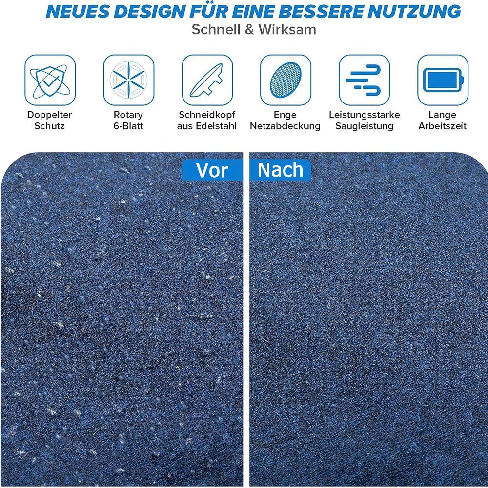 Sarfly Fusselrasierer Fusselrasierer Elektrisch, mit LED-Anzeigen USB-Ladung, 2 Höheneinstellungen, 3 Ersatzrasierklinge