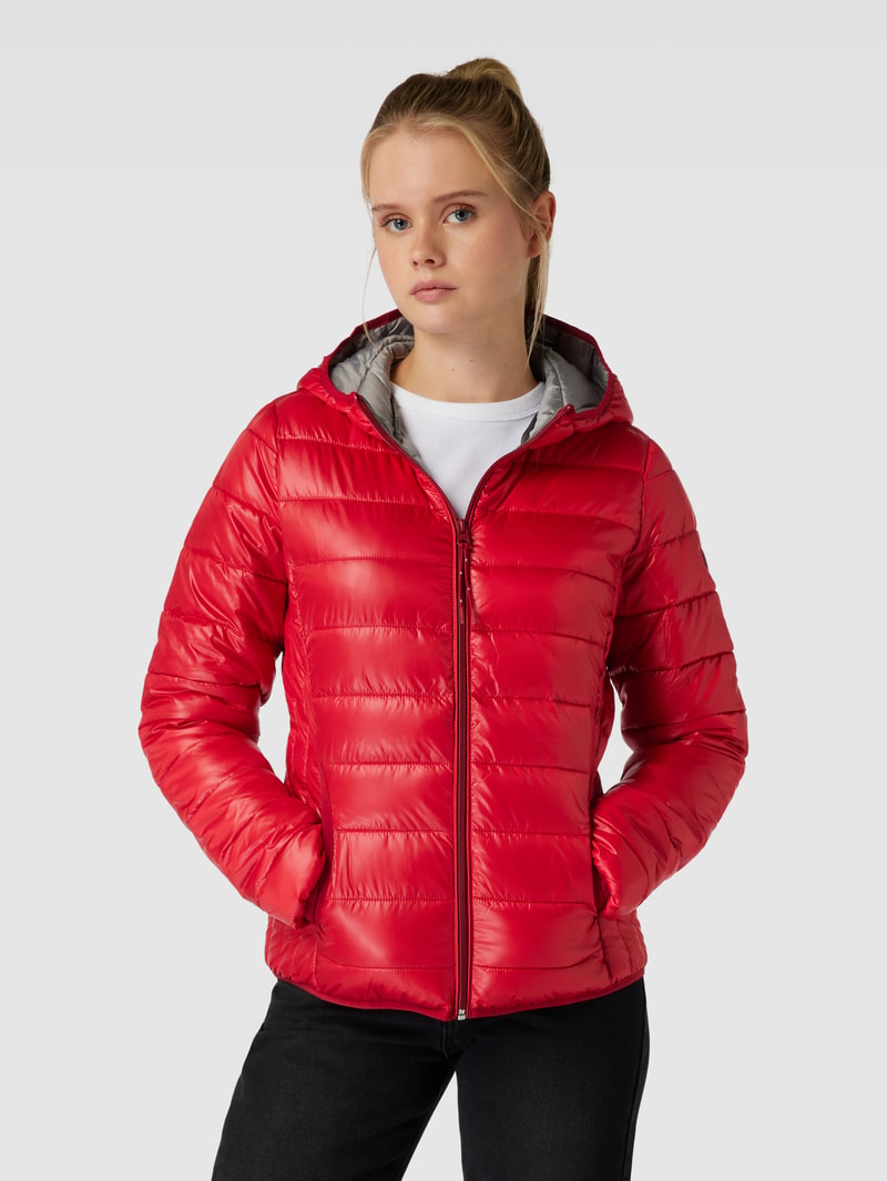 Steppjacke mit Kapuze in rot