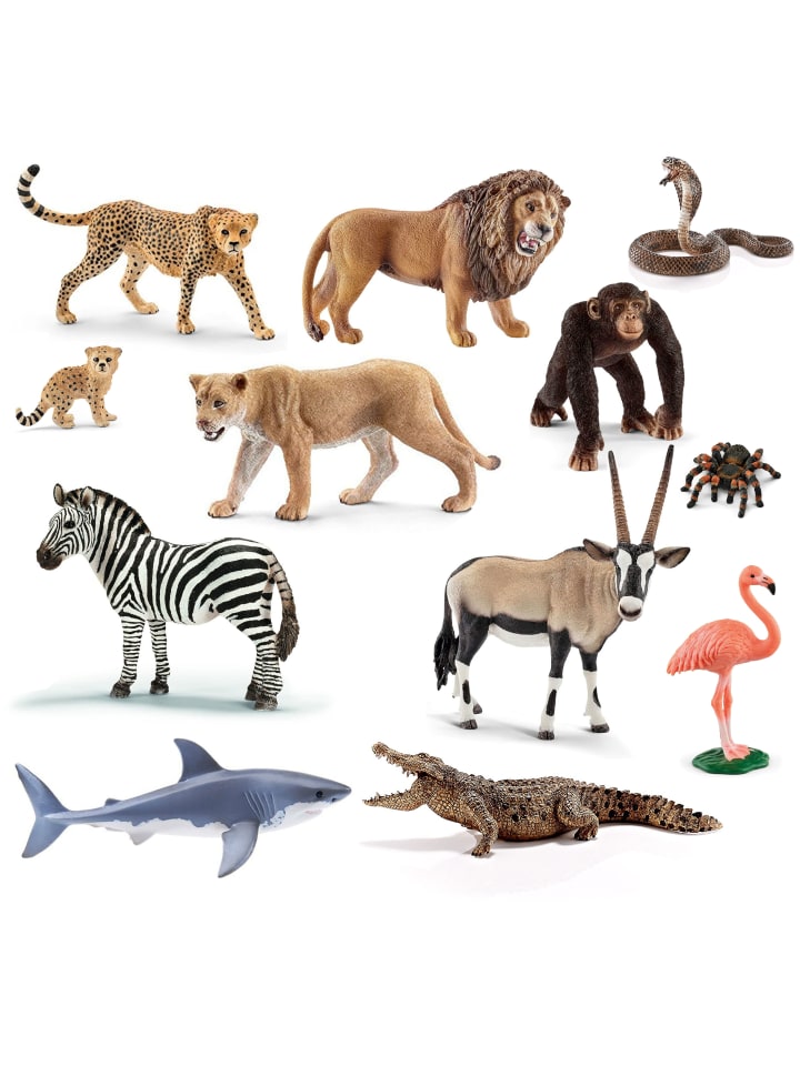 Schleich Tierfiguren - Afrika-Set mit 12 Tieren in bunt günstig kaufen onesize