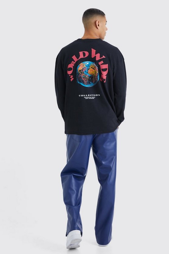 Langärmliges Oversize Worldwide T-Shirt