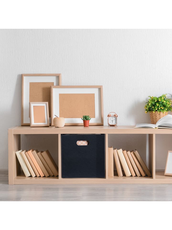 relaxdays 2 x Aufbewahrungsbox in Schwarz - (B)30 x (H)30 x (T)30 cm günstig kaufen onesize