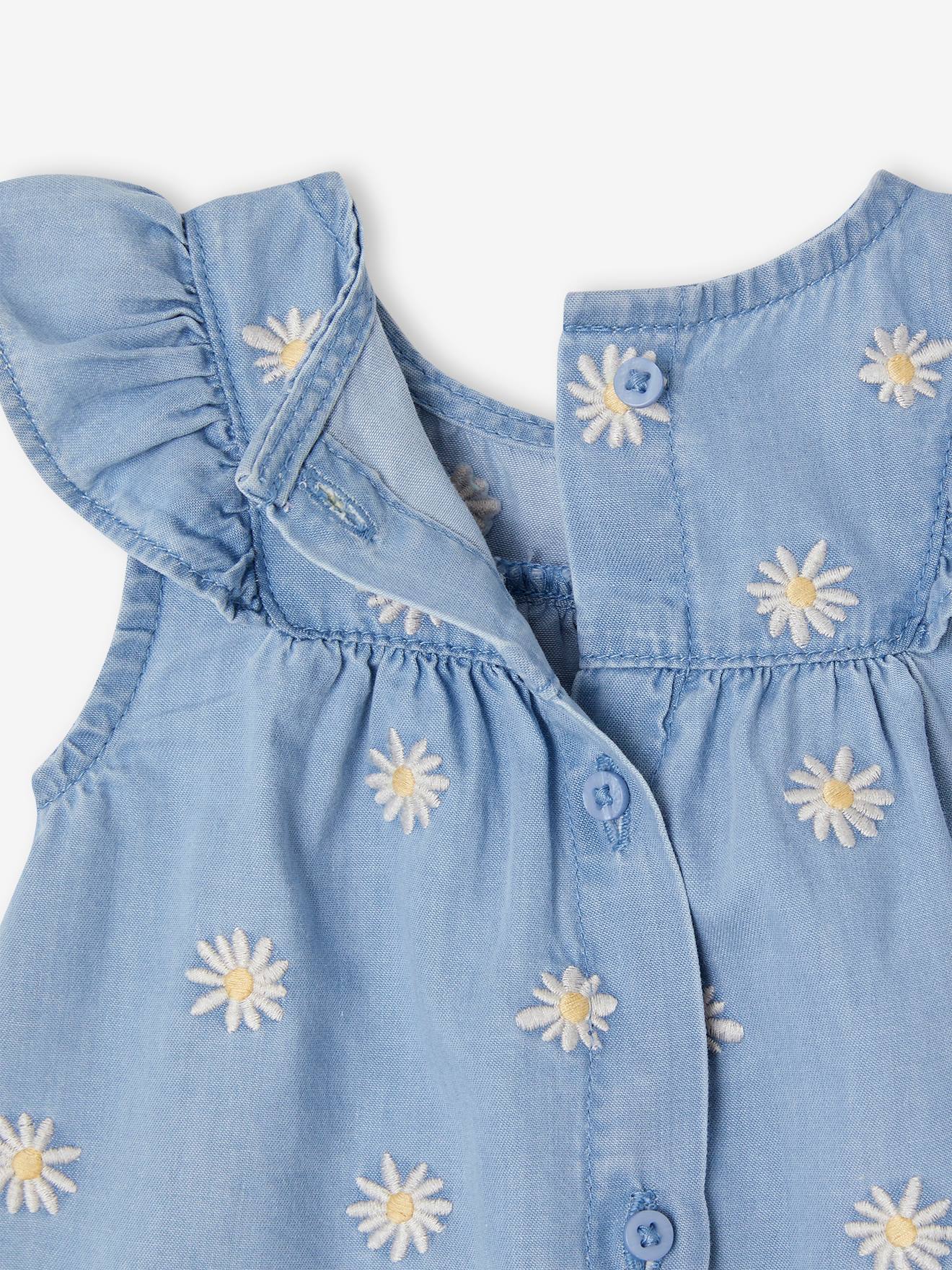 Vertbaudet Mädchen Baby-Set: Kleid & Shorts - gebleicht