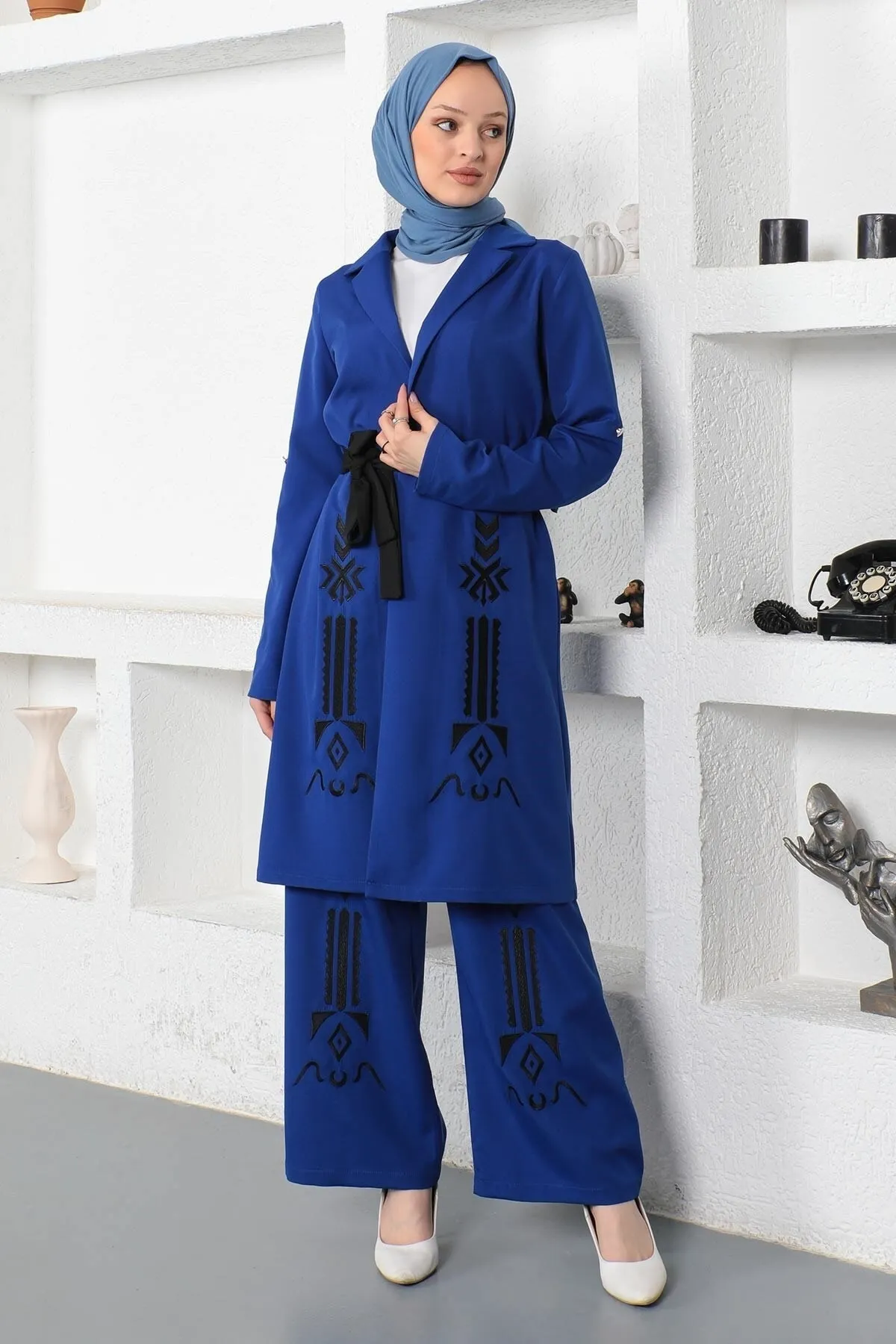 Modamihram  Stickerei-Detailset Indigo 19002