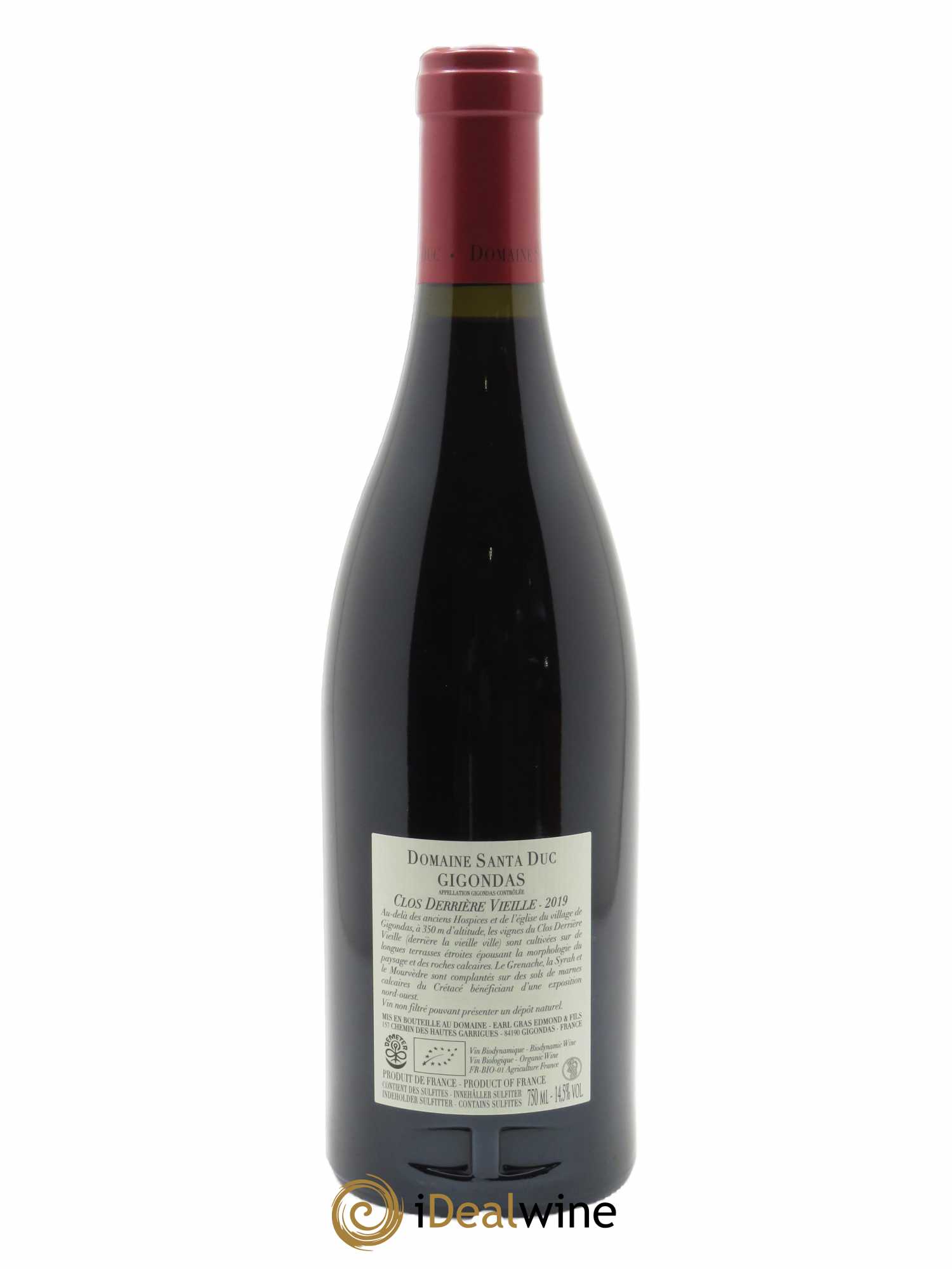 Gigondas Santa Duc (Domaine) Clos Derrière Vieille Famille Gras  2019 - Lot de 1 Bouteille