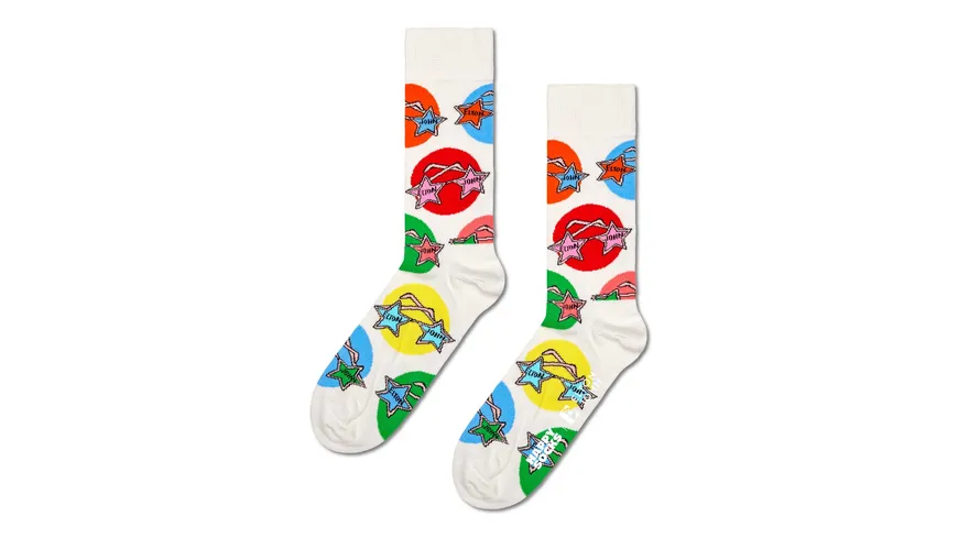 Happy Socks Unisex Socken Elton Glasses White