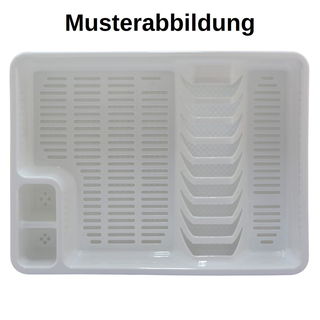 Engelland Geschirrständer Abtropfgestell, Abtropfgitter mit Wanne, für bis zu 9 Teller inkl. Besteck, spülmaschinengeeignet, BPA-frei