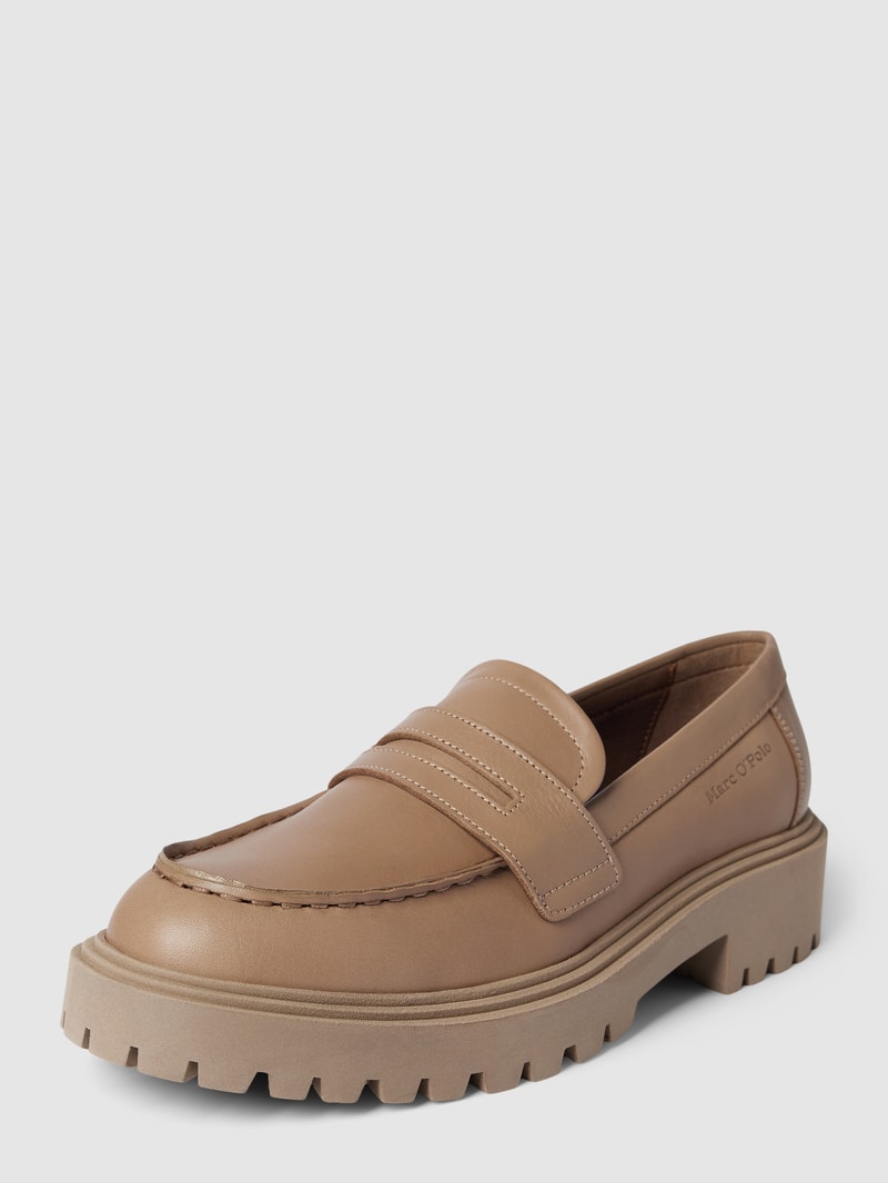 Penny-Loafer aus Leder Modell 'PIA' in taupe