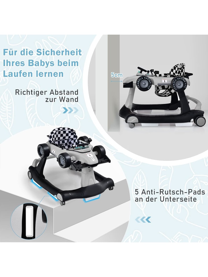COSTWAY 4 in 1 Lauflernwagen in Grau günstig kaufen 75 cm