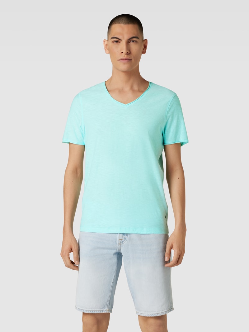T-Shirt mit V-Ausschnitt in jeans