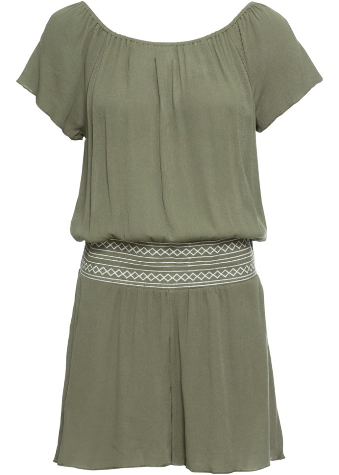 Jumpsuit gecrincelt mit Stickerei