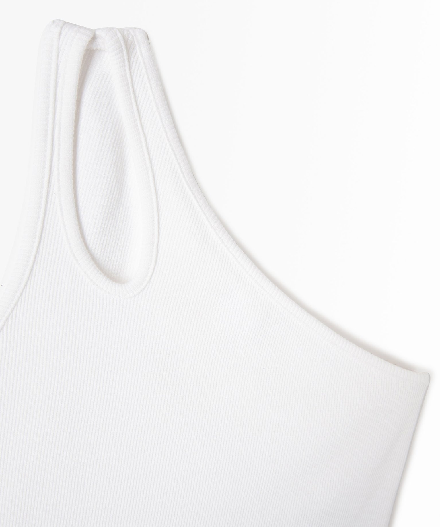 Débardeur fille coupe courte et asymétrique blanc | GEMO