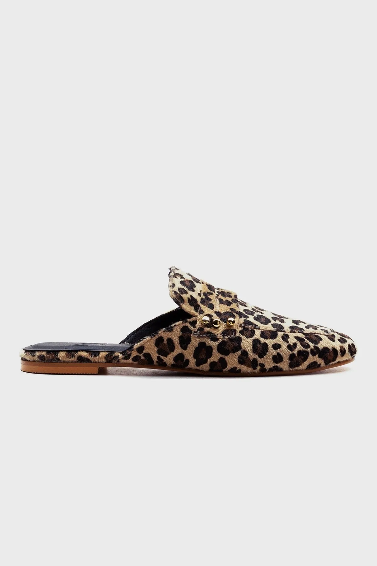 LuviShoes  Braune Leoparden-Hausschuhe aus echtem Leder für Damen