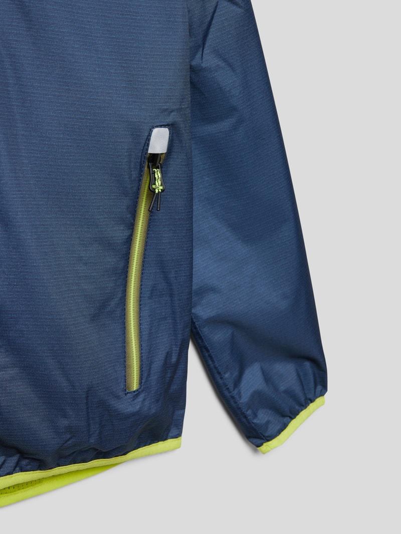 Funktionsjacke mit Kontrastbesatz in marineblau