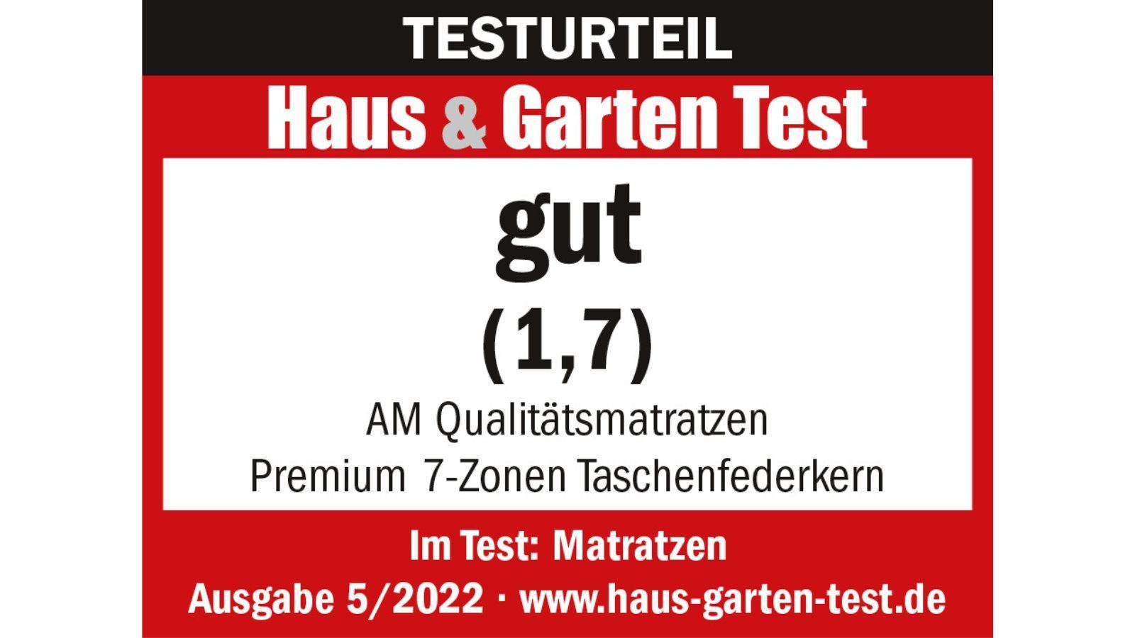 Taschenfederkernmatratze Premium 7-Zonen Taschenfederkernmatratze, AM Qualitätsmatratzen, 24 cm hoch, 80x200 cm