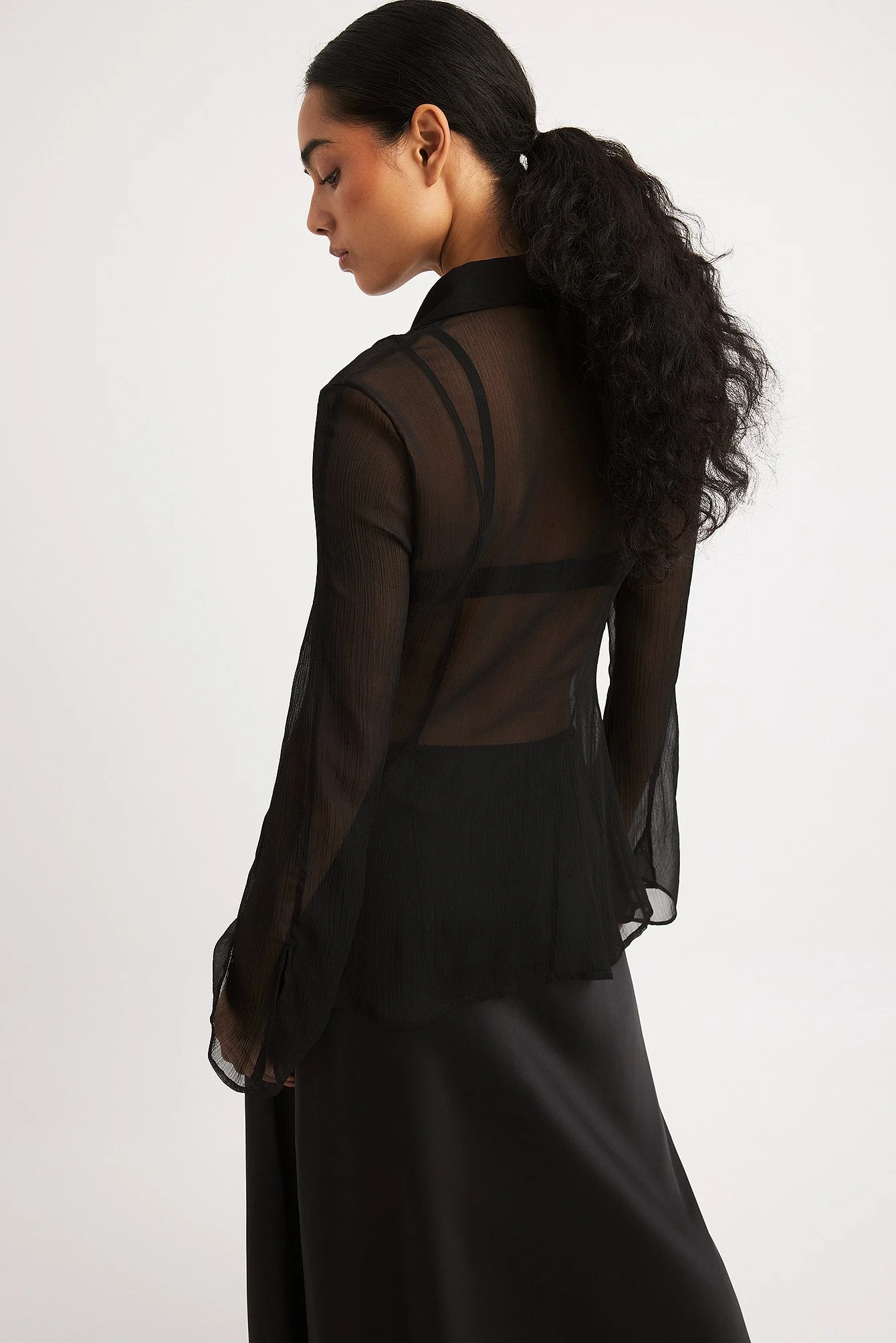 Chiffonbluse mit Nahtdetail
