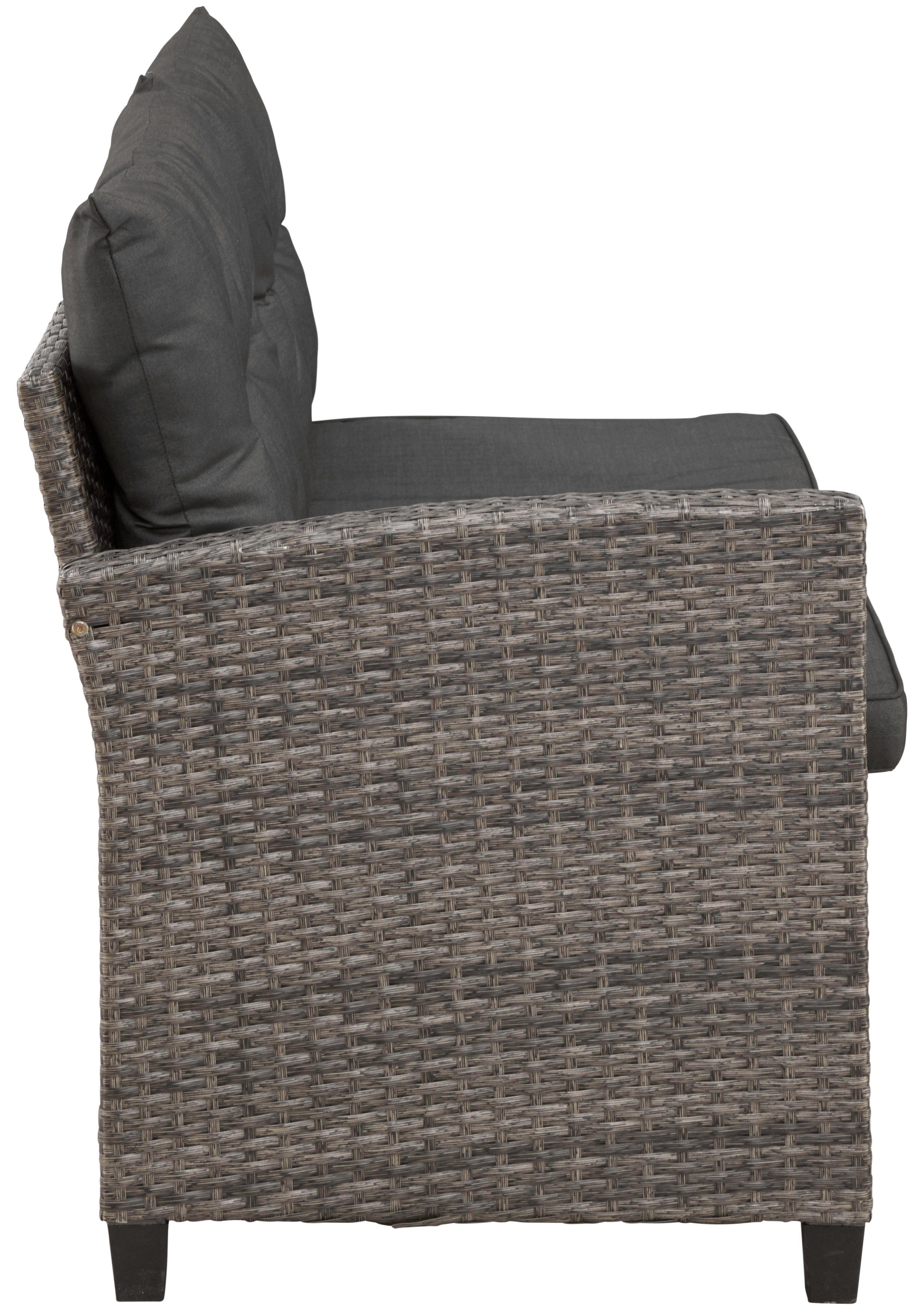 KONIFERA Gartenlounge-Set Keros Premium, (20-tlg), Ecklounge, 2 Hocker, Sessel, Tisch, Polyrattan