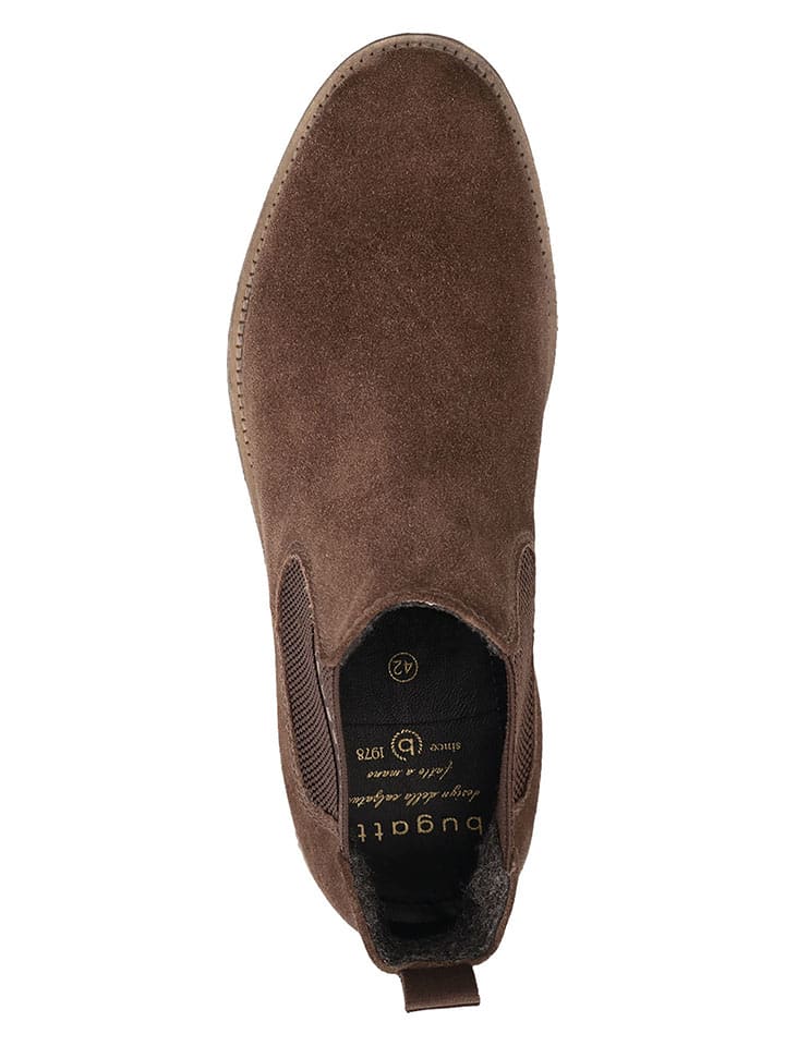 Bugatti Leder-Chelsea-Boots in Braun günstig kaufen