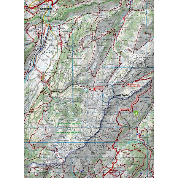 Simmental / Gruyère - Gstaad 29 Wanderkarte 1:40 000 matt laminiert - Wanderkarte