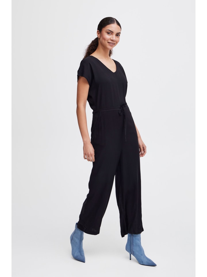 b.young Jumpsuit BYMMMJOELLA JUMPSUIT 3 - 20814531 sommerlicher Jumpsuit mit Print in black denim günstig kaufen