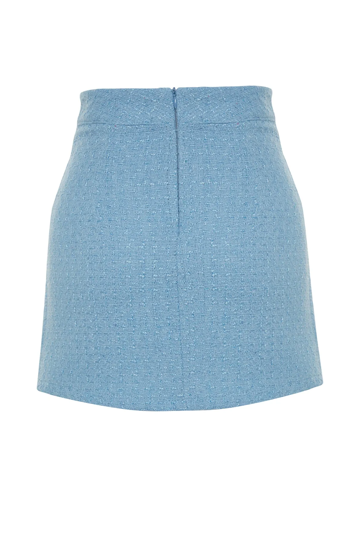Trendyol Collection  Blauer Mini-Webrock aus Tweedstoff TWOAW23ET00105