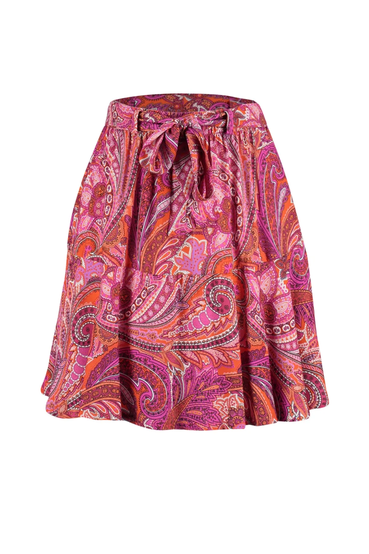 Trendyol Collection  Rosa Minirock aus gewebtem Viskosestoff mit Schalmuster TWOSS23ET00162