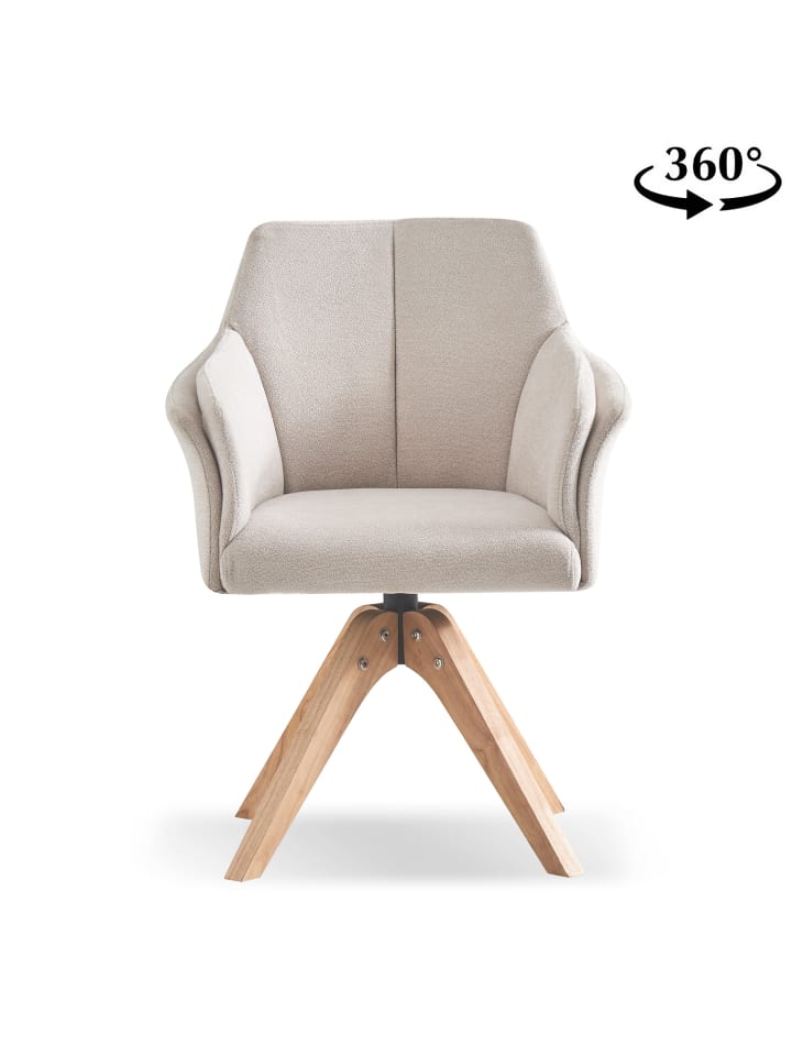 B&D Home Drehstuhl DAISY in Cremeweiß - (B)62 x (H)86 x (T)63 cm günstig kaufen onesize