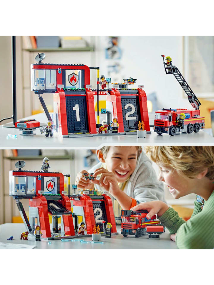 LEGO City Feuerwehrstation mit Drehleiterfahrzeug in Mehrfarbig ab 6 Jahre günstig kaufen onesize