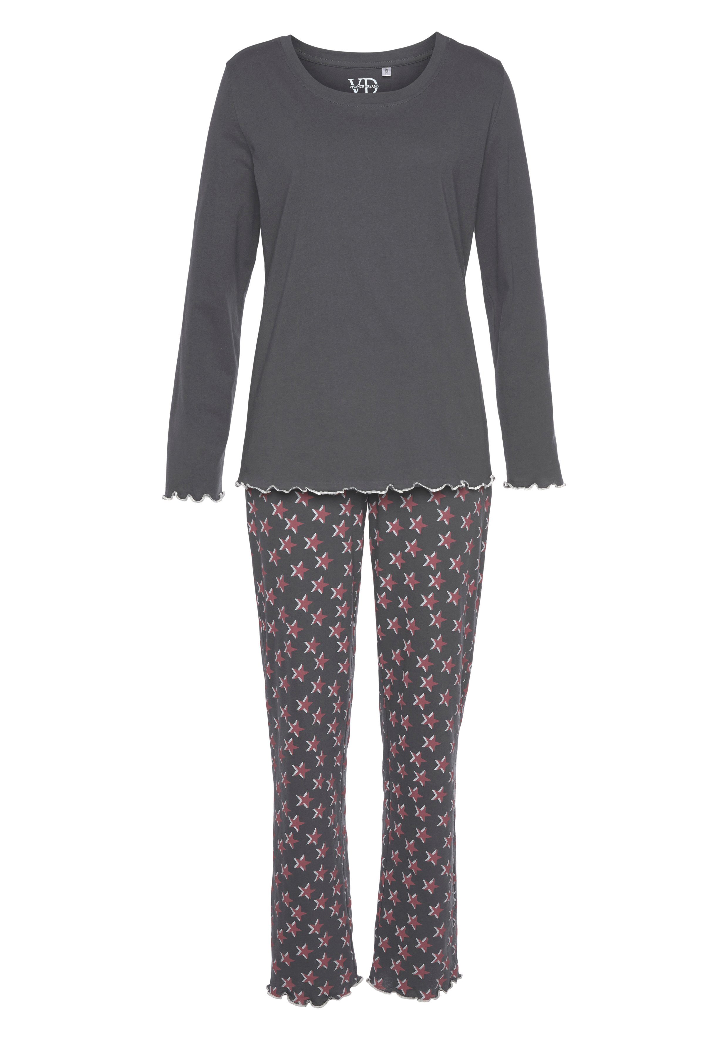 Vivance Dreams Pyjama (2 tlg., 1 Stück) mit Sternenprint