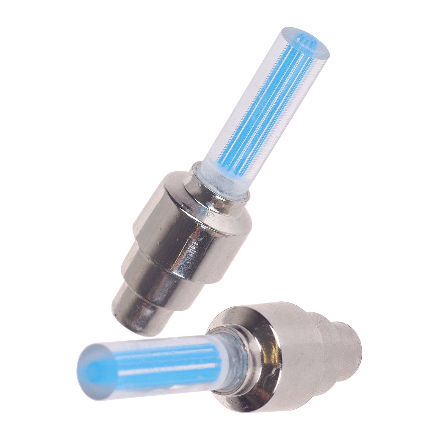 BENSON Fahrradbeleuchtung Fahrradlampe Ventillampe paarweise inkl. batterien Blau Wasserfest